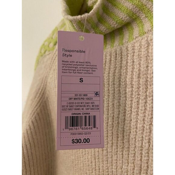 Wild Fable Target Off White Turtleneck Cropped Sweater Women's Sz S NWT New - Picture 11 of 16